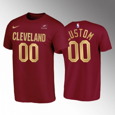Cleveland Cavaliers Custom Men's Wine Nike NBA 2022 23 Icon Edition T Shirt